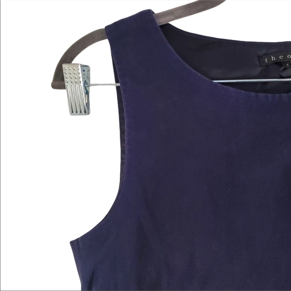 Theory | Cotton Navy Sheath Dress - Picture 6 of 12